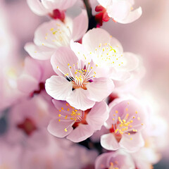 Apricot flowers in the spring