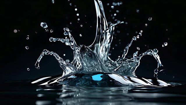 water splash with droplets on background, slow motion