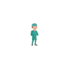 doctor health for cancer day pose vector adult