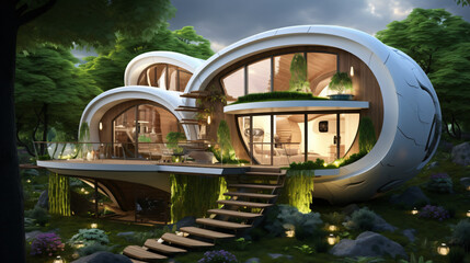 Eco sustainable home energy efficiency concept