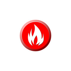 Fire button icon isolated on transparent background