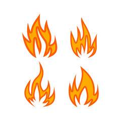 Fire icon isolated on transparent background