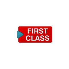 First class button icon isolated on transparent background