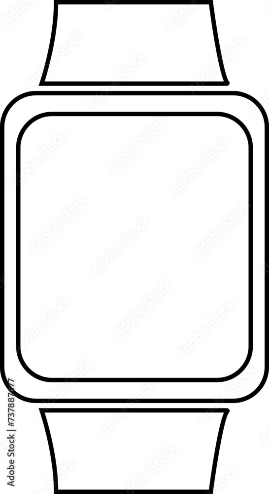 Poster smart hand watch with bracelet vector icon in trendy linear style with editable stock. clock icon. w