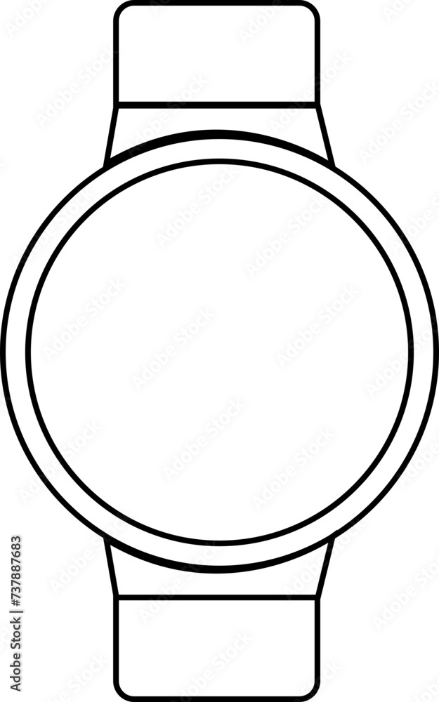 Poster smart hand watch with bracelet vector icon in trendy linear style with editable stock. clock icon. w