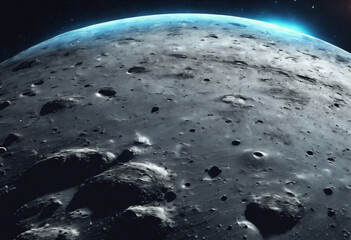 Oltre i Confini- Affascinante Scena Lunare con la Radiazione Terrestre nell'Immensità dello Spazio