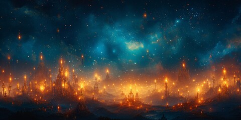 Glowing Galaxy A Celestial Night Sky Illuminated by the Light of a Thousand Stars Generative AI - obrazy, fototapety, plakaty