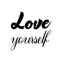 love yourself black letters quote