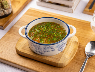 Traditional Romanian chorba soup