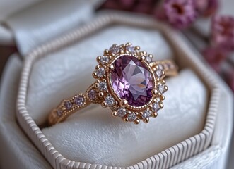 Purple Passion A Ring of Love and Beauty for the Month of April Generative AI