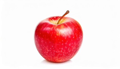 Fresh juicy red apple isolated on white background. Healthy food photography concept.	