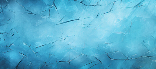 Abstract ice background. Blue background with cracks on the ice surface - obrazy, fototapety, plakaty