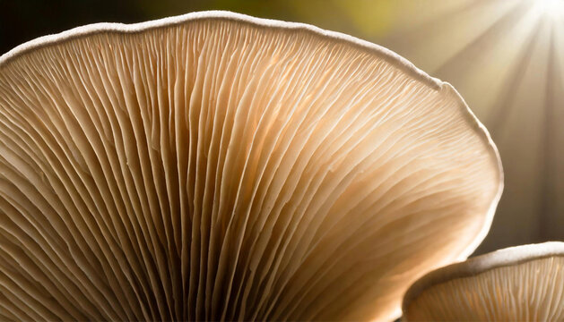 macro photography of mushroom gills