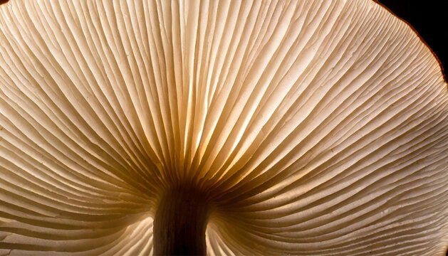 Macro photography of mushroom gills
