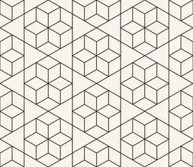 Vector seamless pattern. Repeating geometric elements. Stylish monochrome background design.