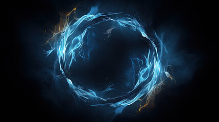 Blue fire circle shape. isolated on white background
