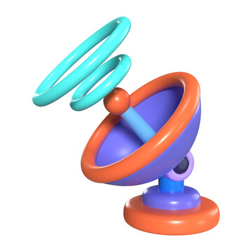 Satellite Dish 3D Illustration Icon