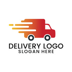 delivery service logo, icon and vector illustration