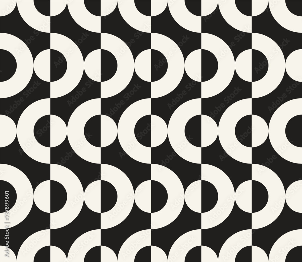 Wall mural vector seamless pattern. repeating geometric elements. stylish monochrome background design.