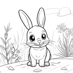 Obraz premium Bunny Coloring Pages for Preschoolers and Kids