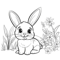 Bunny Coloring Pages for Preschoolers and Kids