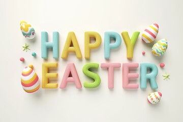 Happy Easter Eggs Basket dazzling. Bunny in joyful tidings flower Garden. Cute 3d egg shaped candies easter rabbit illustration. Easter farce card wallpaper Grass Green