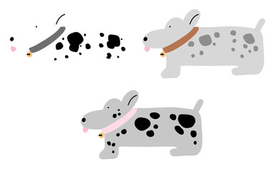 Sausage Dog Cartoon illustration Dachshund Cartoon Set Collection Cute Dog Minimal Dog Doodle Dog