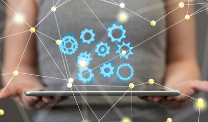 Gear With Success Concept digital.