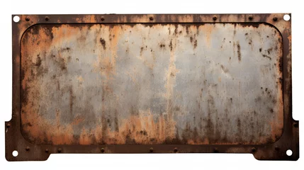 Poster Old blank rusty metal sign. isolated on white background ©  Mohammad Xte