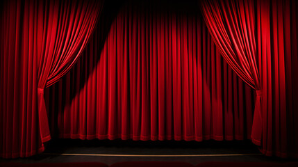 Red theater curtain stage