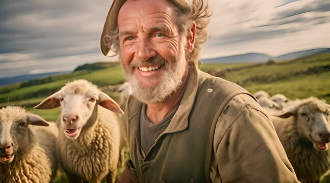 joyful shepherd captures the genuine happiness derived from a life spent in the company of sheep