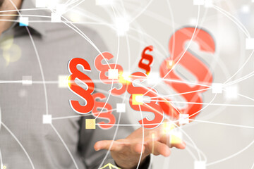 paragraph law sign digital in hand