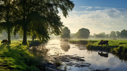 Fototapeta na wymiar River the Dinkel in Twente