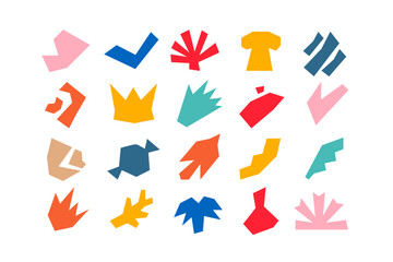 Editable collection of abstract vector shapes. DIY graphic kit to create your own aesthetic art and design. Use on printable product, presentation, infographics, content, publication, packaging, UI