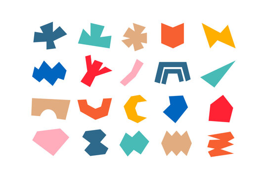 Editable collection of abstract vector shapes. DIY graphic kit to create your own aesthetic art and design. Use on printable product, presentation, infographics, content, publication, packaging, UI