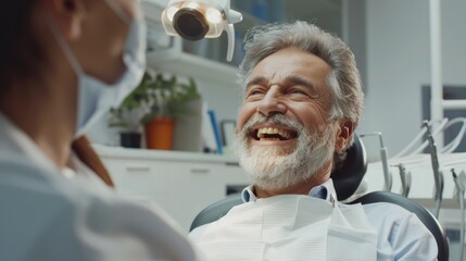 mature man during teeth checking at a dental clinic, dentistry concept - obrazy, fototapety, plakaty