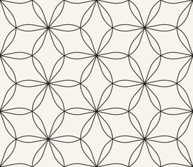 Vector seamless pattern. Repeating geometric elements. Stylish monochrome background design.