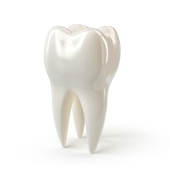 The tooth model isolated on a white background