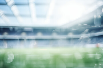 Bokeh-style background with an image of a sports stadium, perfect for website backgrounds, adding a dynamic and energetic atmosphere to sports-related sites, capturing the essence of excitement