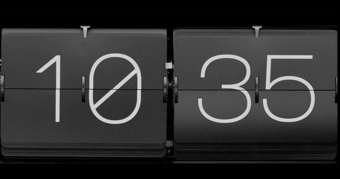 Flip clock quickly flips. Sixty-second timer.