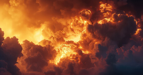 Fototapeta premium the sunset very cloudy on the sky