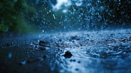 Close-up photo of heavy rain
