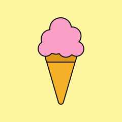 An ice cream in line art vector