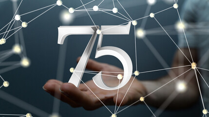 75 Anniversary 3d numbers. template for Celebrating 75 anniversary event party.