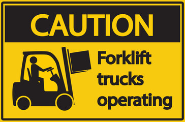 Forklift truck sign under construction.