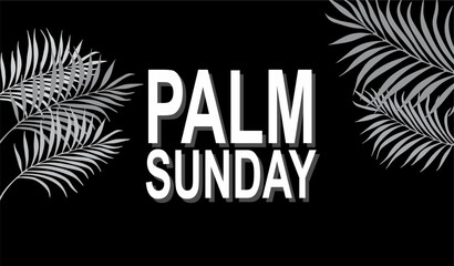 happy palm sunday with monochrome color - obrazy, fototapety, plakaty