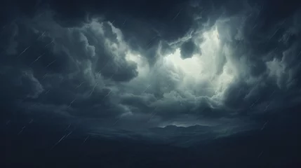 Raamstickers Dark dramatic sky and clouds © Salman