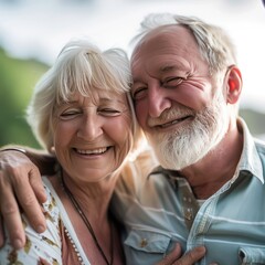 Happy retired couple, pensioner, old adults