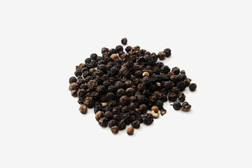 A bunch of hot peppercorns on a white background. Isolated
