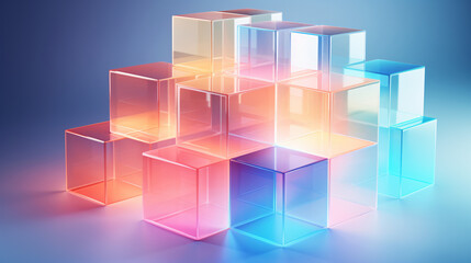 Translucent gradients cubes
